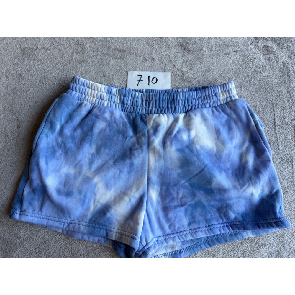 Love Streak Fleece Shorts Womens Large Blue Tie Dye Lounge Pajamas